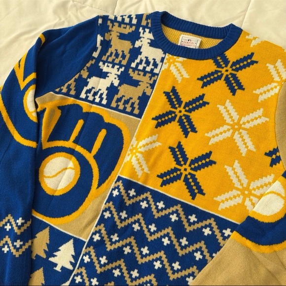 Men’s Milwaukee Brewers Christmas Sweater - Picture 3 of 5